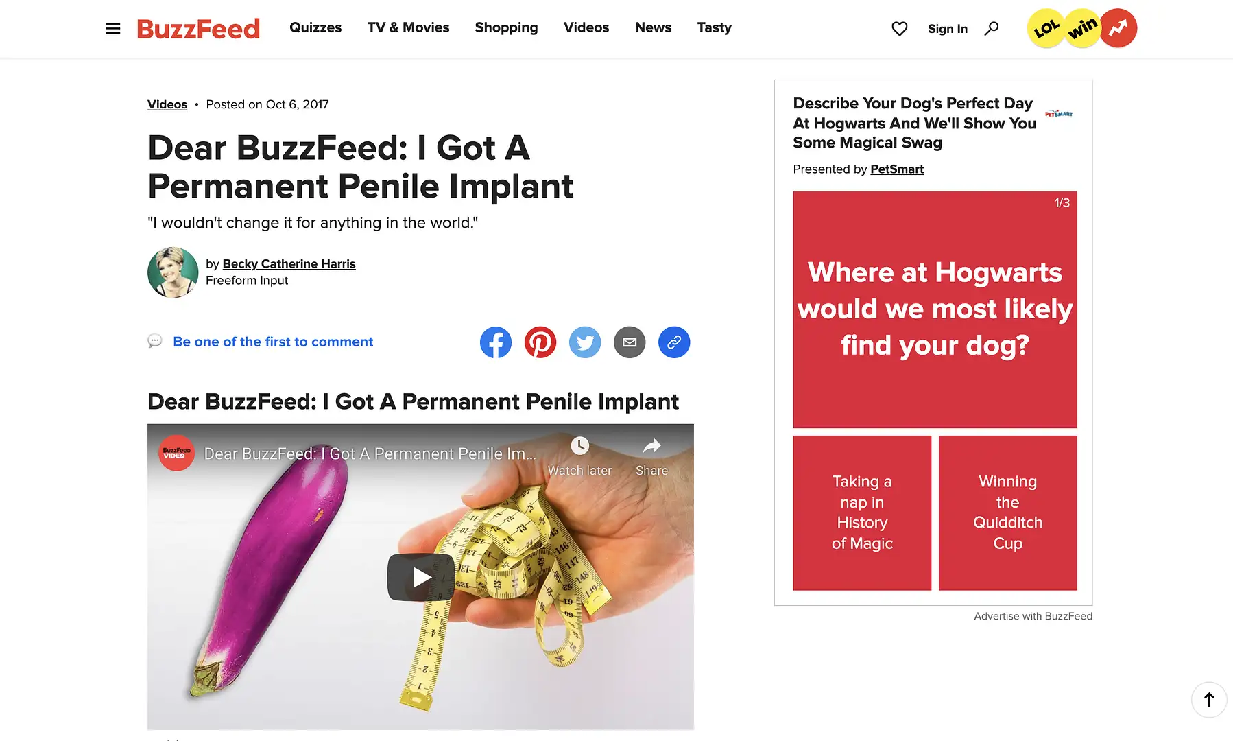 Dear BuzzFeed: I got a permeant penile implant