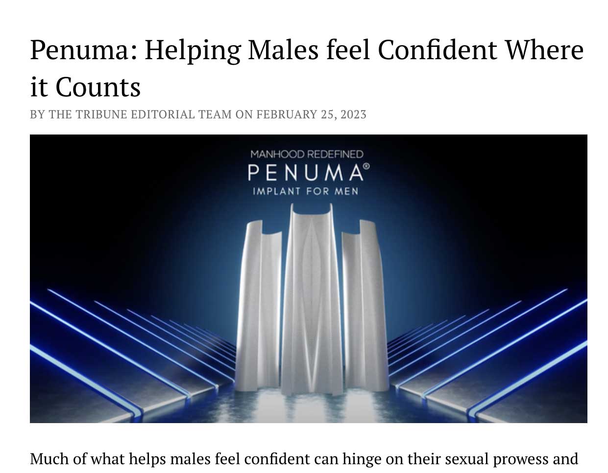 Penuma Helping Males Feel Confident Where It Counts